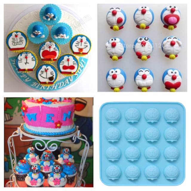 Cetakan silikon coklat puding fondant karakter doraemon