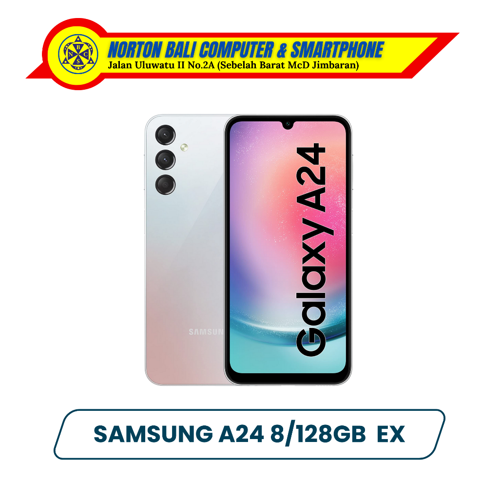 HP Samsung A24 Warna Silver 8/128GB Garansi Ex Demo Live Norton Bali Computer