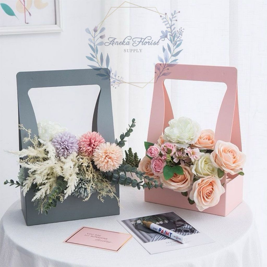 

ANEKAFLORIST - KOTAK BUNGA TENTENG VAS DIY - PCS - KOTAK BUNGA - SET KOTAK TENTENG BUNGA- KOTAK VALENTINE - AF135