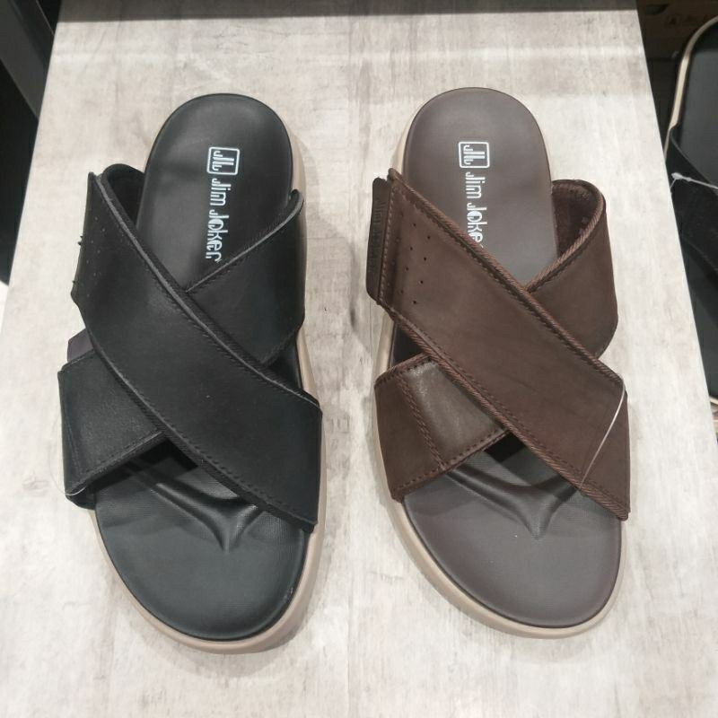 Jim Joker Sandal Selop Pria Bahan Kulit Asli Ringan Original Brand Matahari