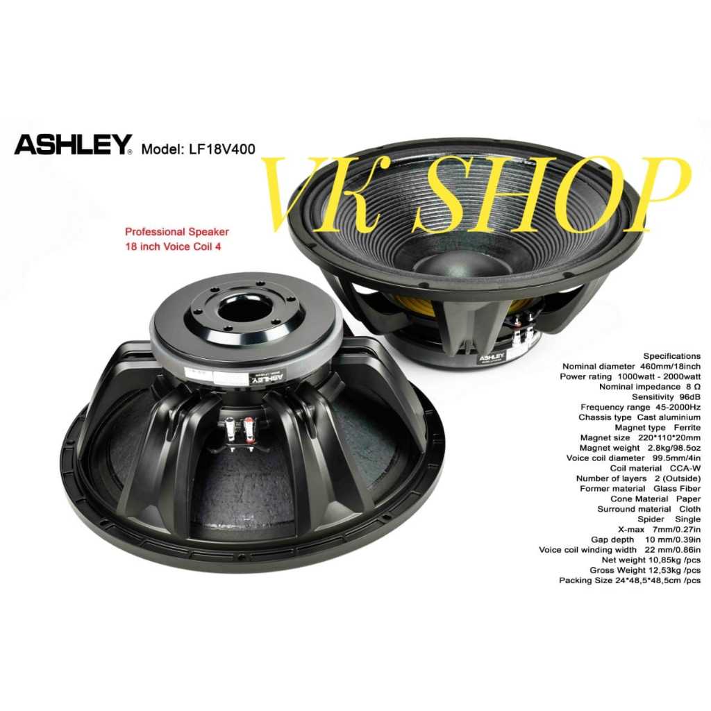 SPEAKER 18 INCI ASHLEY LF18V400 / LF18 V400 2000 WATT KOMPONEN LF 18 V400
