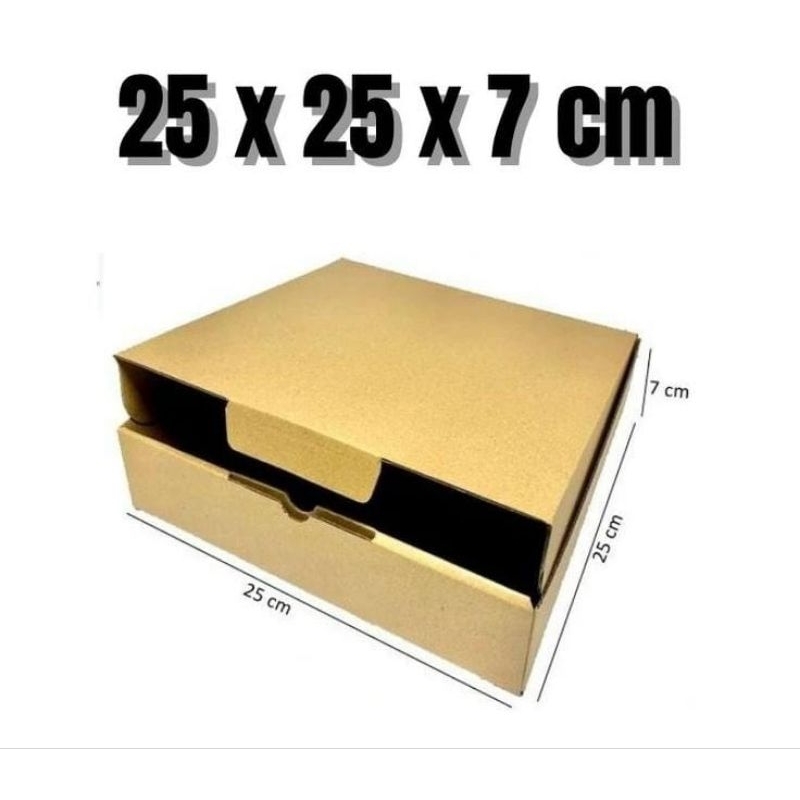 

kardus box die cut 25x25x7cm/ kotak dus E Flute Single Wall coklat polos/kotak kado/kotak hadiah