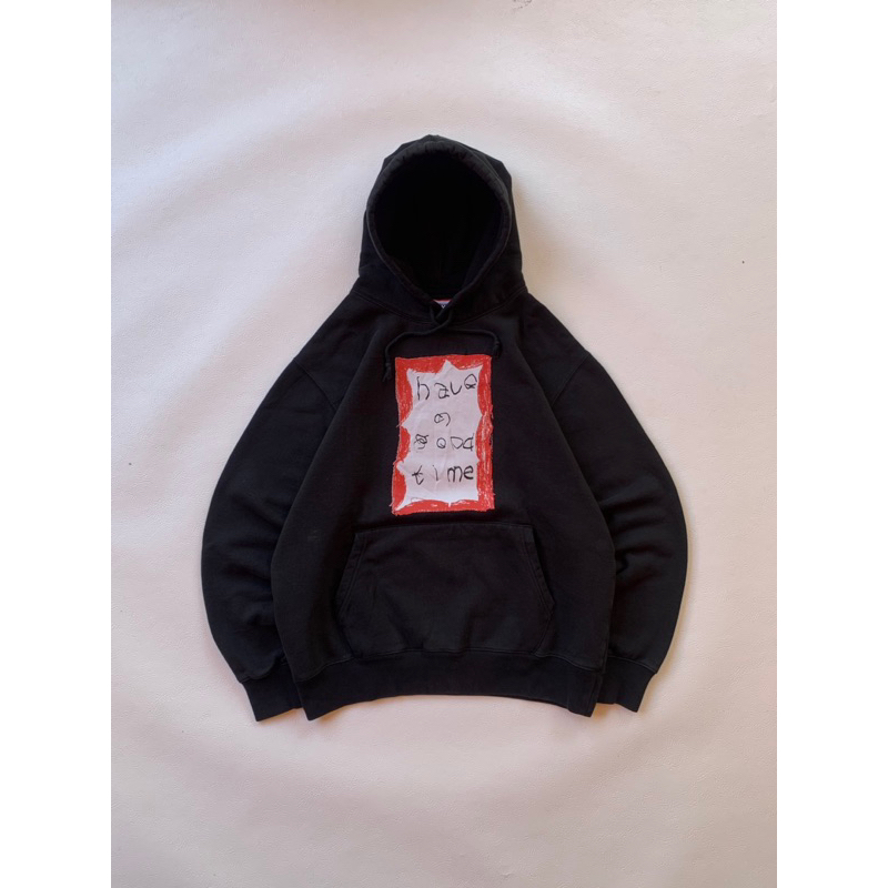 hoodie have a good time red frame crayon