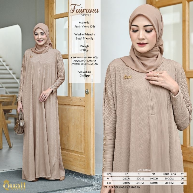 FAIRANA Dress Muslim Wanita Premium Knit Original Quail Hijab