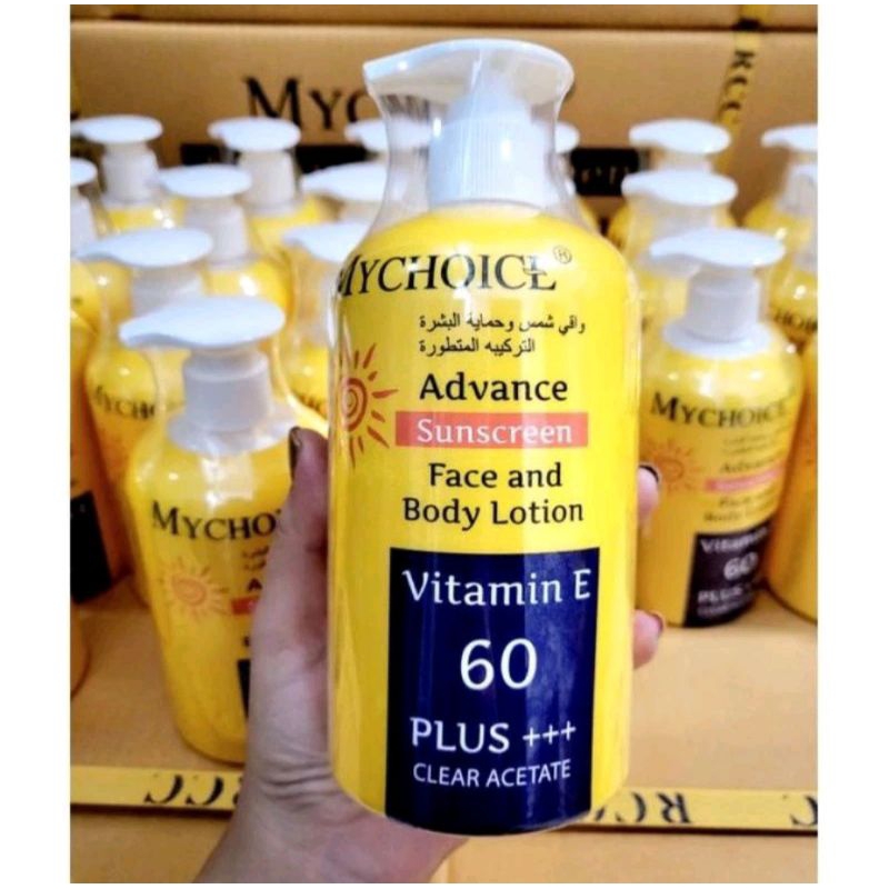 MYCHOICE ADVANCE SUNSCREEN FACE&BODY LOTION VITAMIN E 60PLUS+++ 450gr