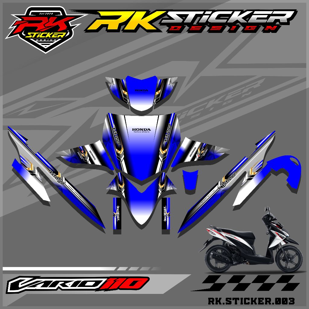 Sticker Decal Vario 110- Sticker Decal Full Body Motor Vario 110 Motif Racing. RK.03