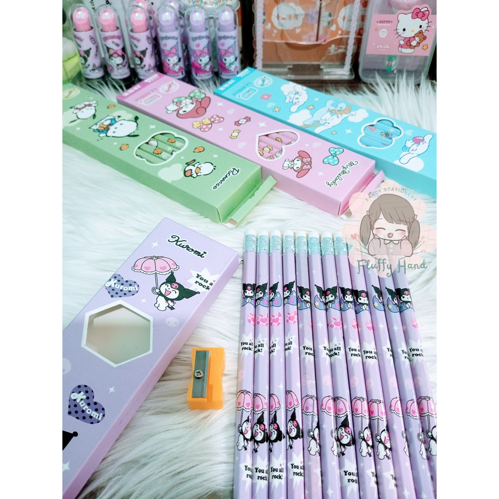 

PENSIL KAYU 2B SANRIO MOTIF POCHACCO KUROMI CINNAMOROLL MELODY