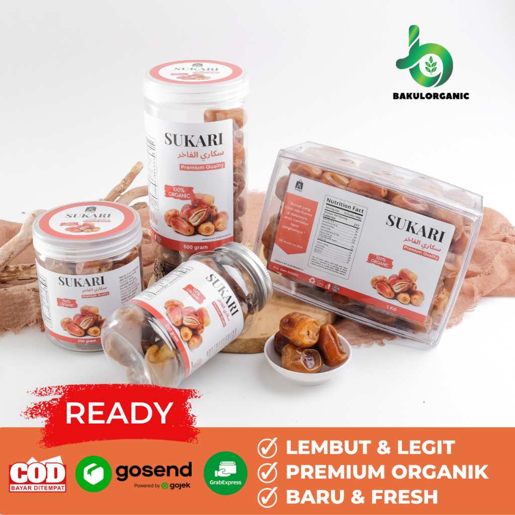 

Bakulorganic Kurma Sukari Sukkari Asli Lembut Legit