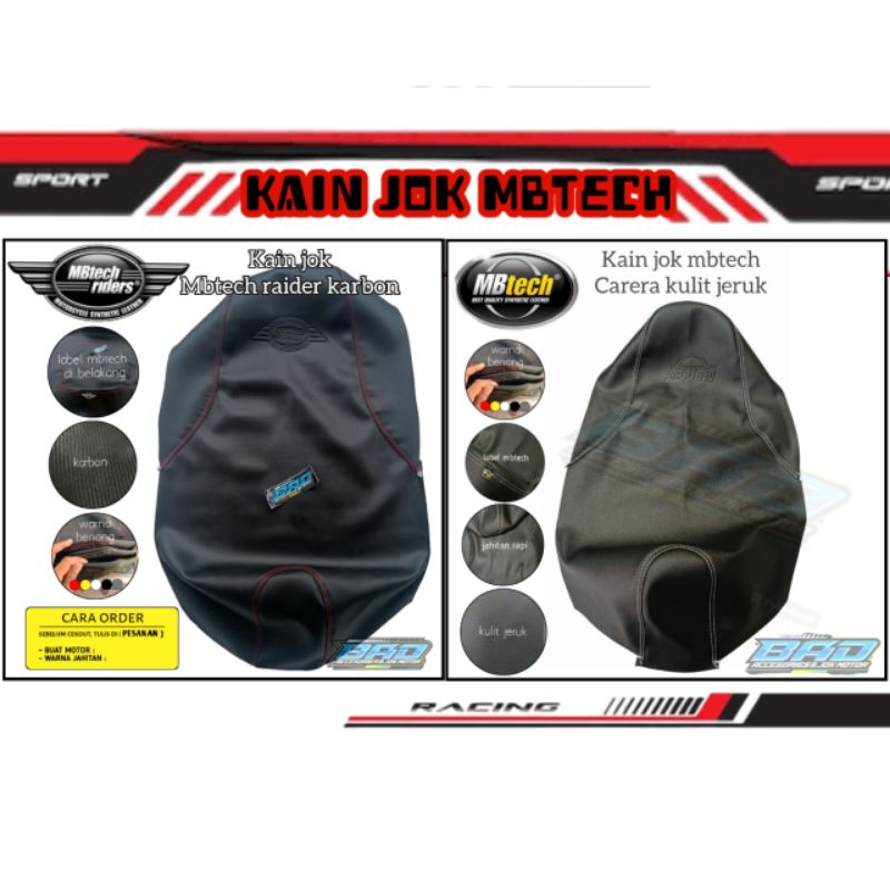 COVER JOK MBTECH kain jok motor mbtech original
