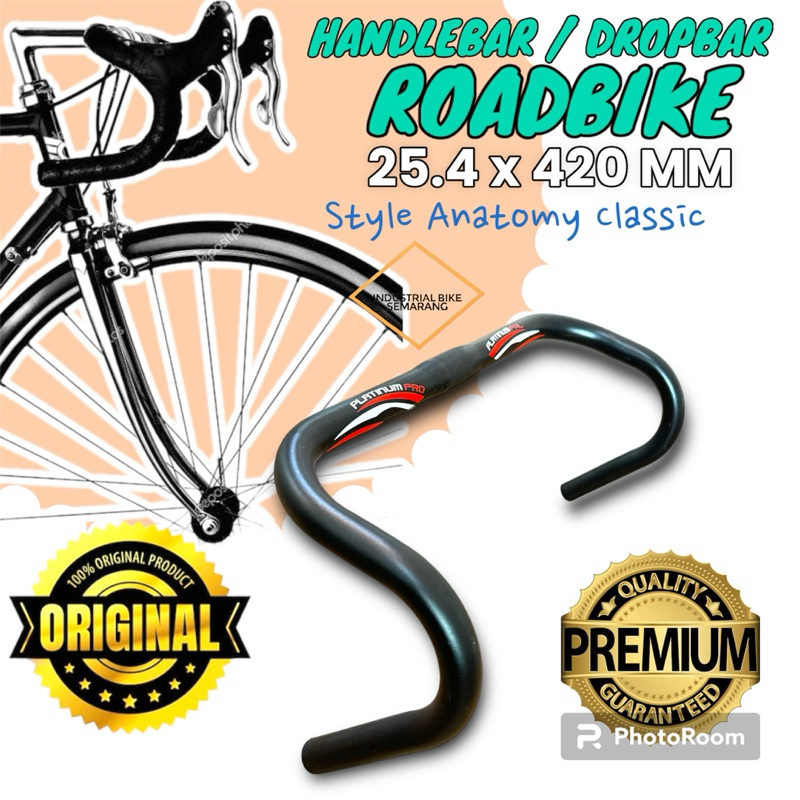 { PLATINUM SIZE STANDAR } 25.4 x 420 MM Handlebar Stang Sepeda Balap Drop Bar Dropbar Roadbike Road 