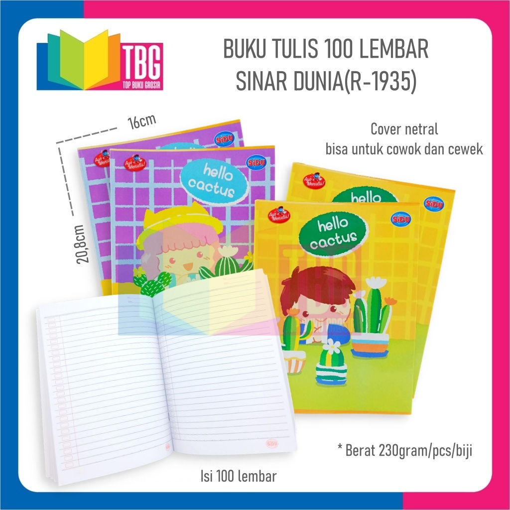 

1 PCS BUKU TULIS 100 LEMBAR SINAR DUNIA / BUKU TULIS / BUKU SEKOLAH / BUKU CATATAN (R-1935)
