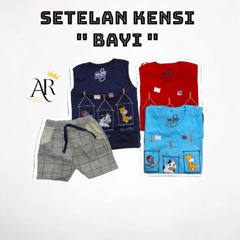 Baju setelan kensi anak bayi cowo lucu dan keren "Usia 0-1 tahun" || baju setelan kensi bayi laki la