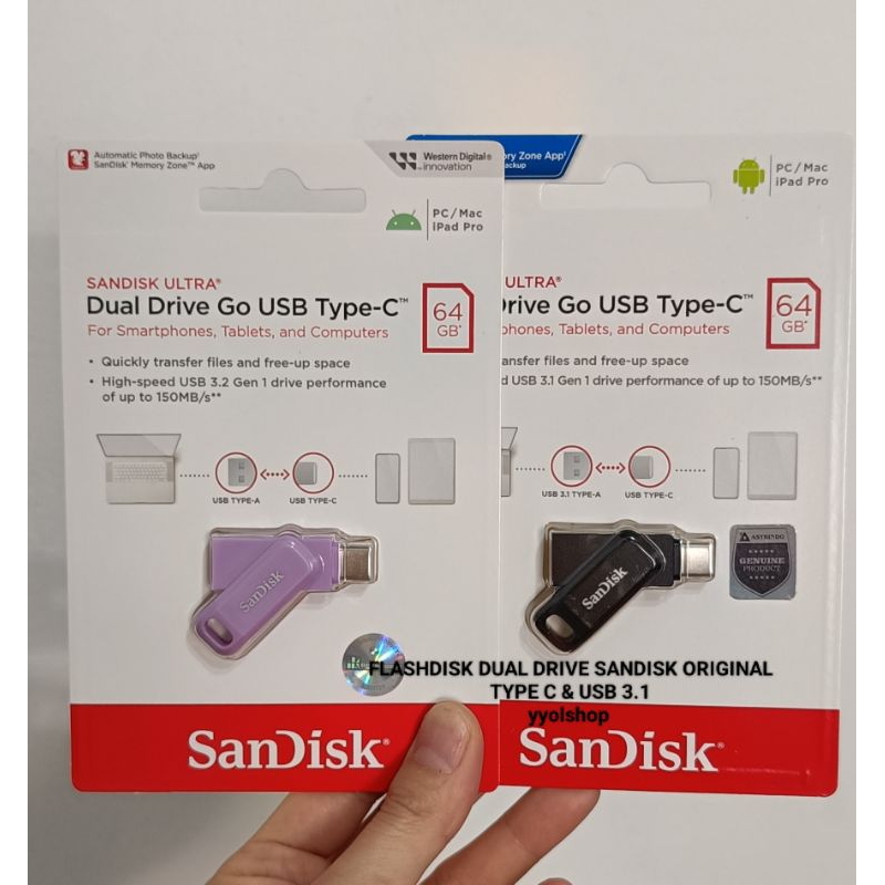 FLASHDISK SANDISK DUAL DRIVE Type-C USB 3.1 64GB / 128GB ORIGINAL
