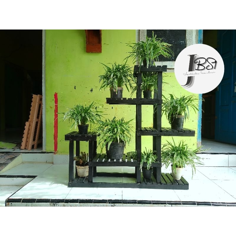 TERMURAH RAK BUNGA KAYU 6 SUSUN MINIMALIS