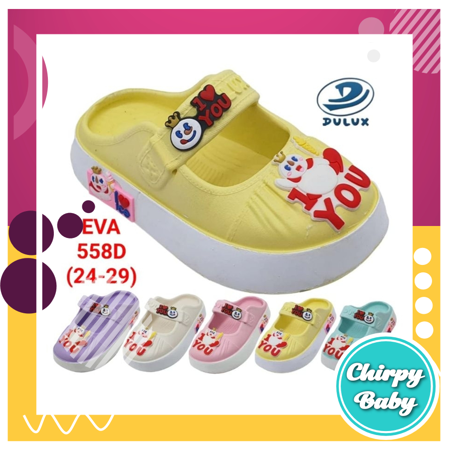 Sepatu sandal anak laki laki dan perempuan unisex motif Mixue selop dulux