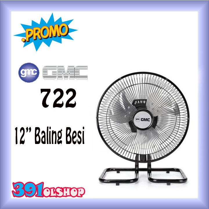 TERLARIS GMC BM 722 Kipas angin meja GMC 12  Kipas Angin Besi GMC 12 kipas angin 2 in 1
