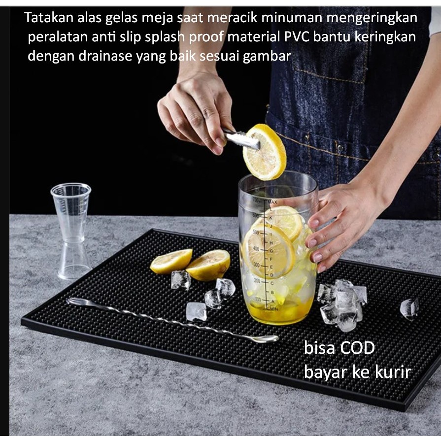 Tatakan alas gelas meja saat meracik minuman mengeringkan peralatan anti slip splash proof material 