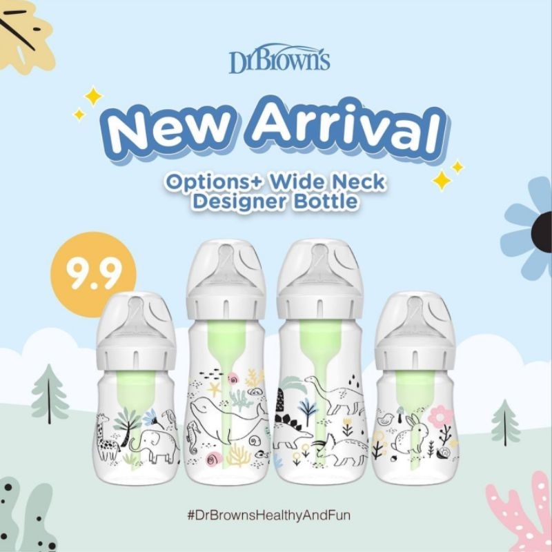 Dr. Brown's Options+ Designer Bottle / Botol Dot Dr.Browns / Botol Wide neck / Dot anak anti kolik
