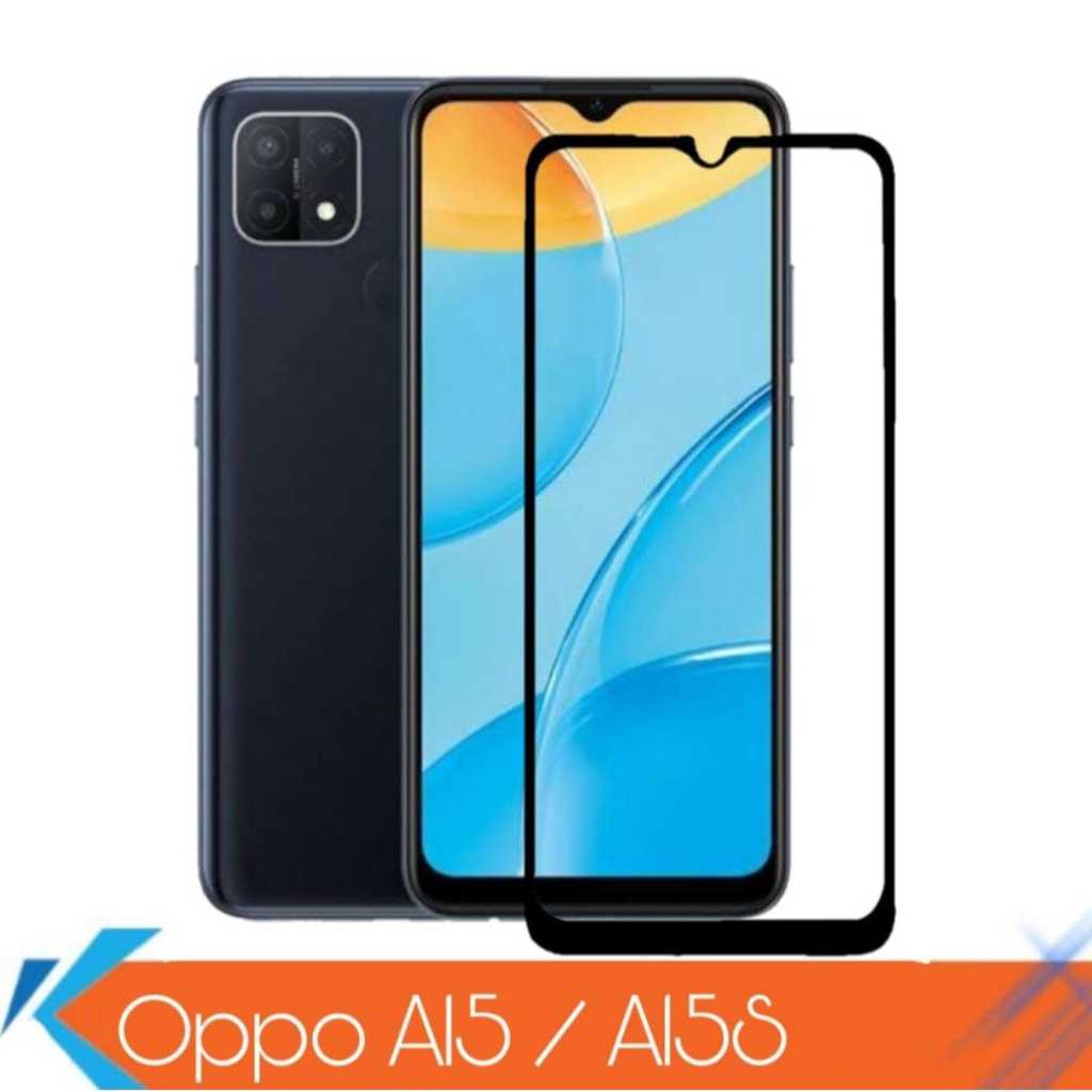 Anti Gores Full Layar Oppo A15 / A15S Tempered Glass Full Cover Oppo A15S