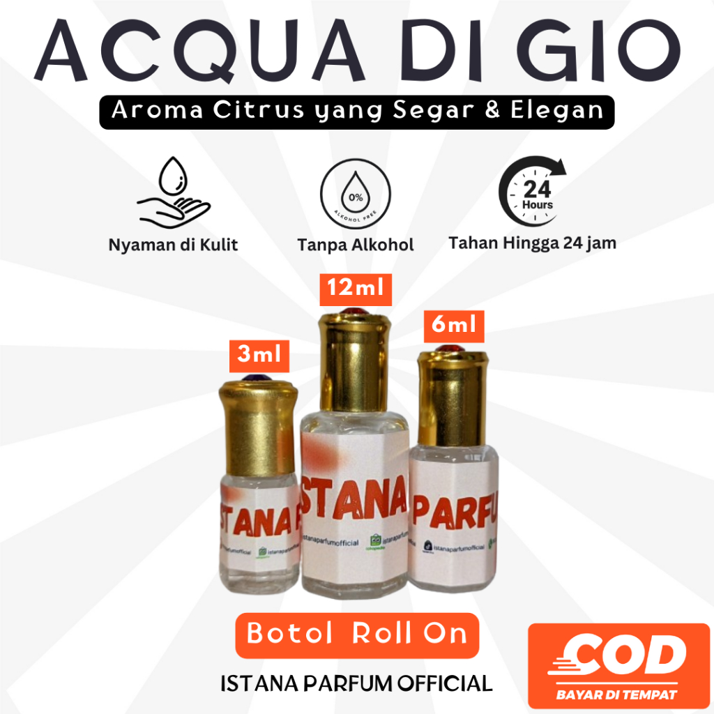 PARFUM AQUA DIGIO - BOTOL ROLL ON KUALITAS PREMIUM BIBIT MURNI ASLI TANPA CAMPURAN ALKOHOL AROMA WAN
