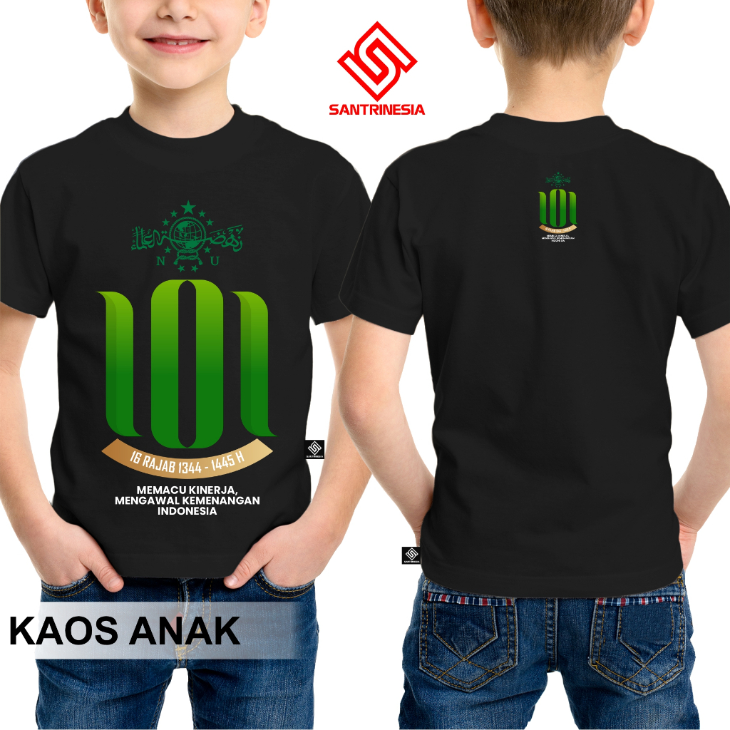 Santrinesia Kaos Anak Harlah Nahdlatul Ulama 101 2024 Harlah NU Resmi Santri Nahdliyin