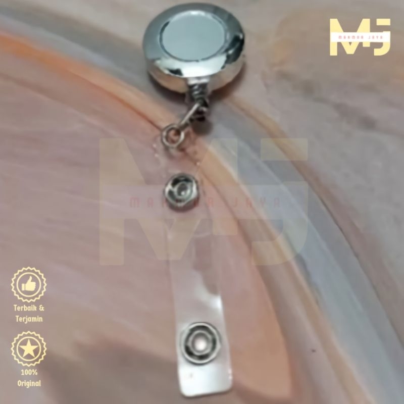 

10pcs Yoyo ID Card Holder Name Tag Silver Gantungan Yoyo Chrome Tali