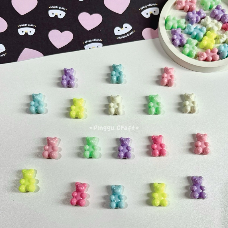 Manik Gummy Bear Pastel / Manik Beruang Pastel