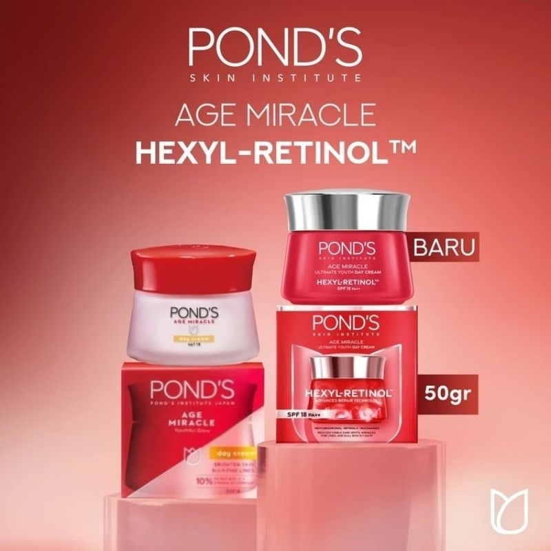 PONDS Age Miracle HEXYL-RETINOL Day / Night Cream 50gr(Kemasan Baru)
