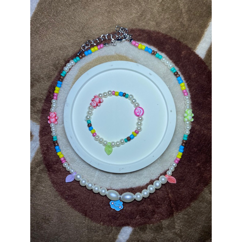 set gelang dan kalung manik manik (bayi/balita)