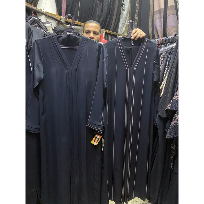 abaya hitam list simple / outfit muslimah impor mesir