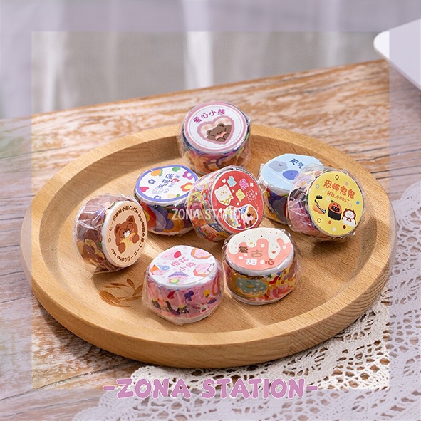 

[ZS] 1 Roll / Washi Paper Bear Cute lucu Decoration