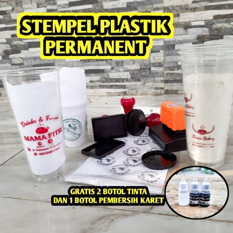 

stempel cup plastik, waterproof, anti luntur suport semua media