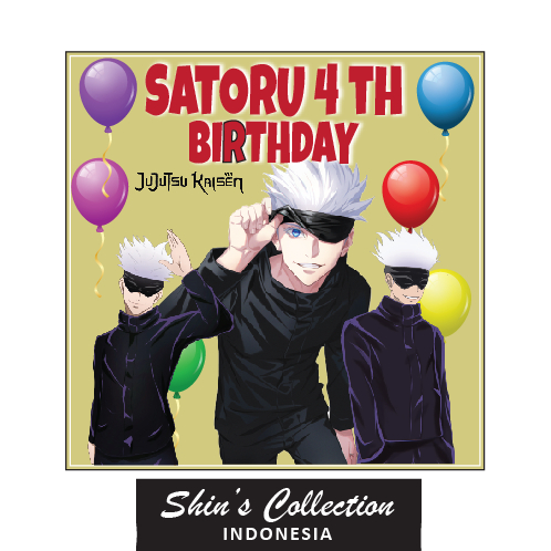Backdrop spanduk happy birthday ulantahun Gojo Satoru Jujustu kaisen 1 pc