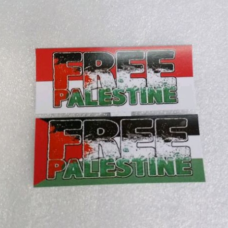 

stiker set isi 2 bendera indonesia dan palestina ada tulisan free palestine bisa di pipi