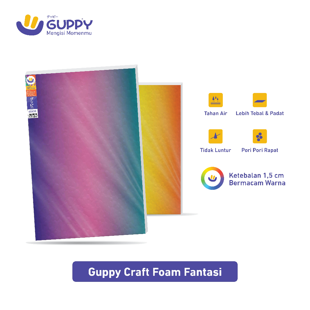 

Craft Foam Fantasy Guppy Ukuran 40 x 60, Styrofoam Lembaran Gradasi