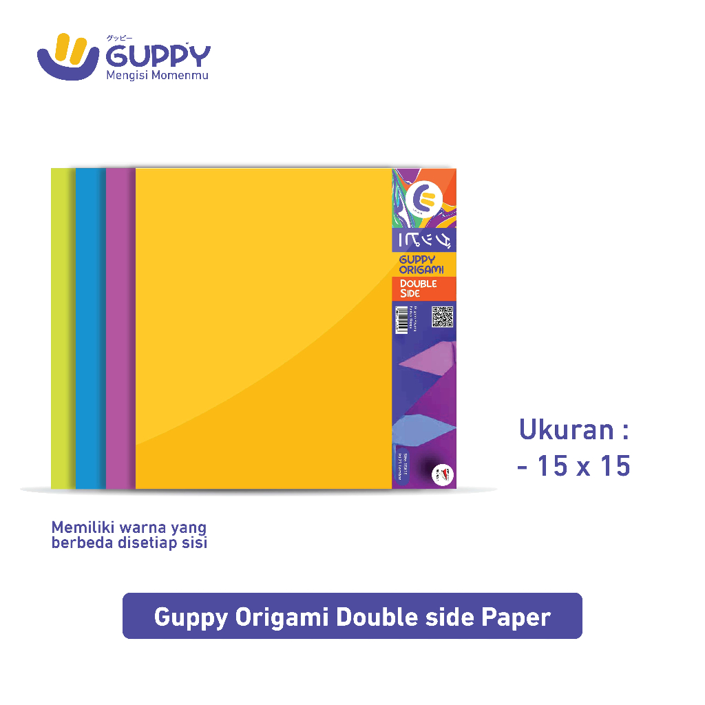 

Guppy Kertas Origami Double Side Paper, Kertas Origami 2 sisi 2 warna