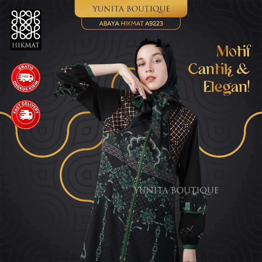 Abaya Hikmat A9223 Original Gamis Set Hijab Baju Wanita Muslim Terkini Terlaris By Abayahikmat_yunit