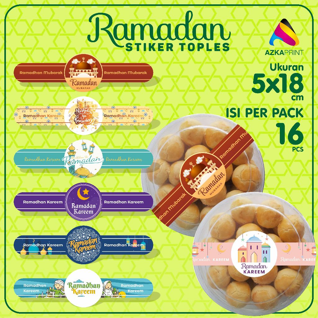 

Sticker Toples Ramadhan - Stiker toples kue kering - Ramadhan Kareem