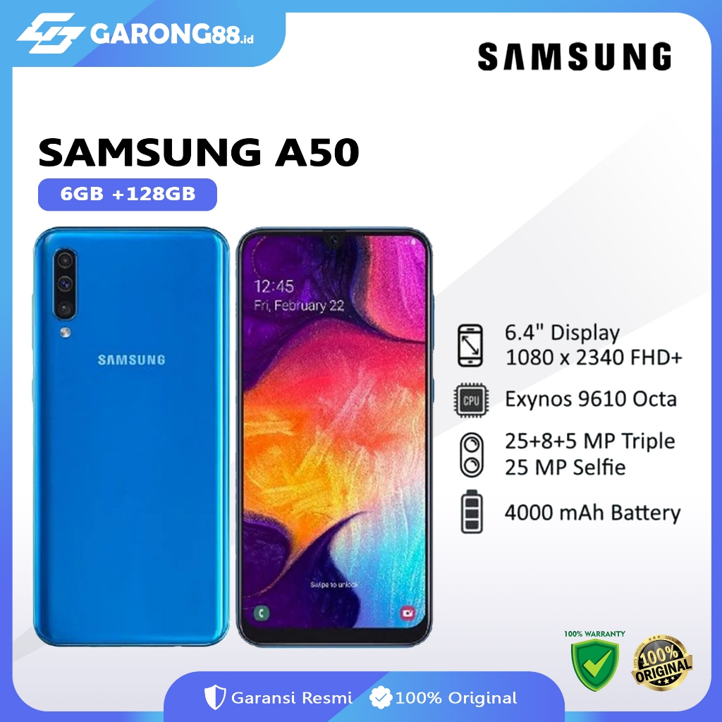 Samsung A50 Ram 6/128 GB Garansi Resmi Indonesia - Unit Only Bekas