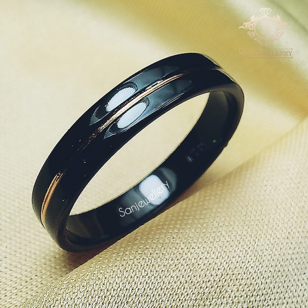 Cincin tunangan pria hitam perak platina palladium emas kawin nikah 25