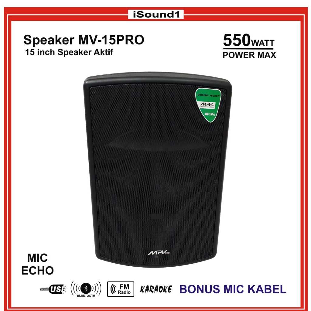 SPEAKER AKTIF MPV 15 INCH 15 IN 1 PCS, MIC,BLUETOOTH, MODEL YAMAHA