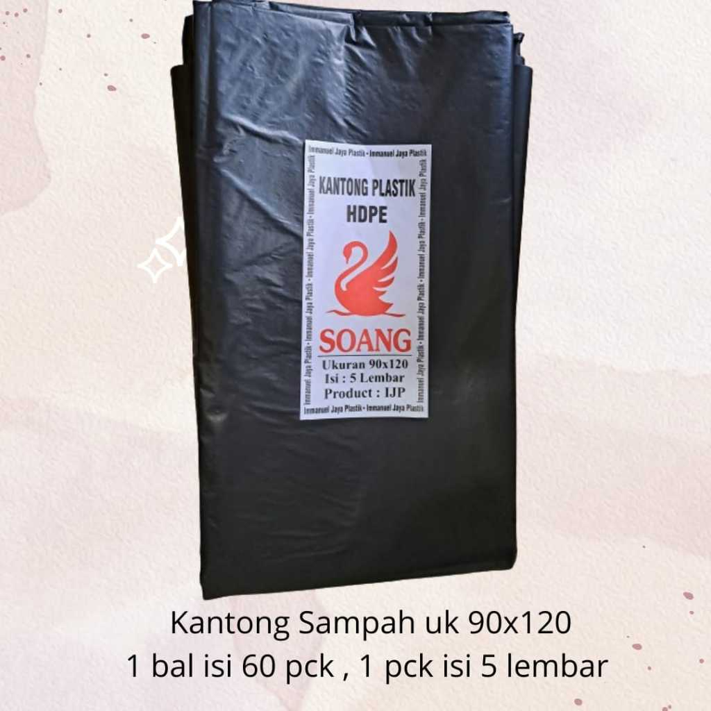 Kantong Sampah Merk Soang - Kantong Plastik Berat 50 Gram Sampah Hitam Kemasan Ekonomis Plastik Pack