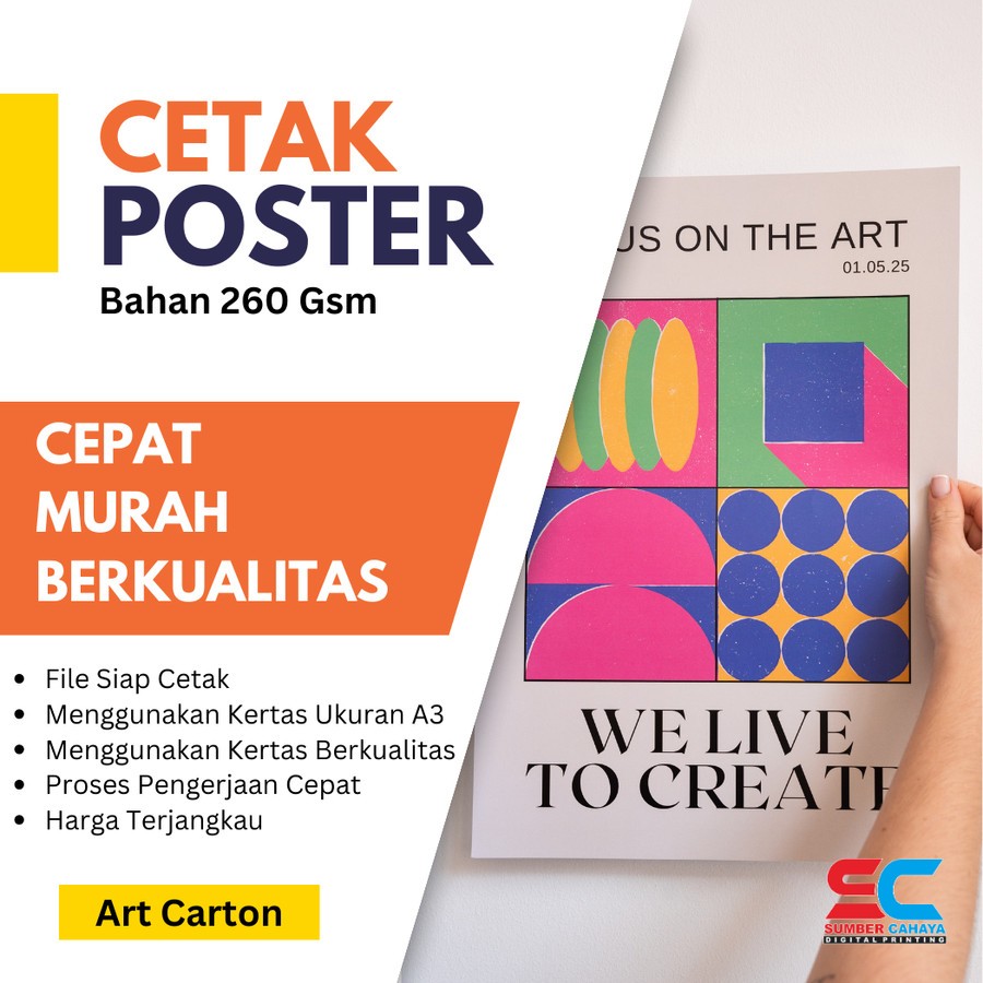 CETAK POSTER A3 ART CARTON 260 GSM | PRINT CUSTOM KERTAS BAHAN ART KARTON A3+ |  TEBAL 260 GSM