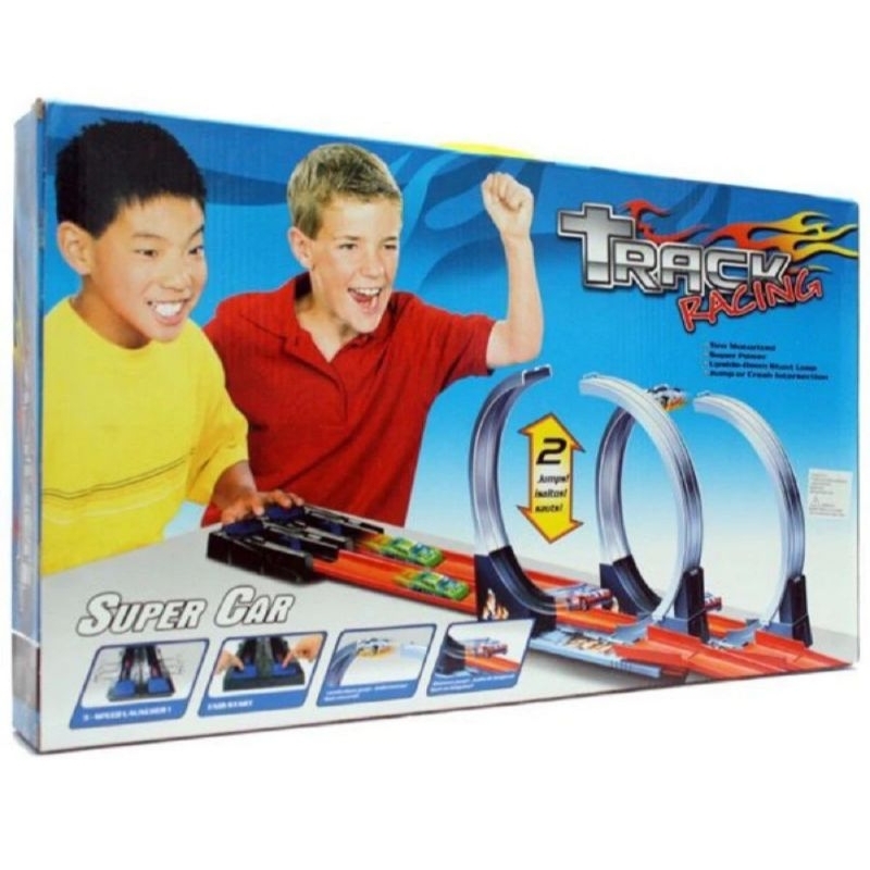 (BESAR) MAINAN TRACK RACING JALUR HOTWHEELS JALUR MOBIL BALAP ARENA