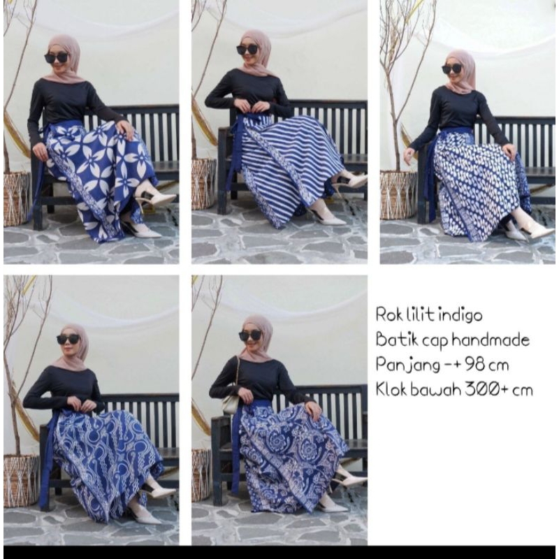 Rok Lilit Indigo Batik Cap Handmade