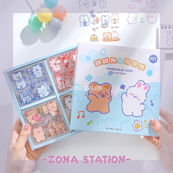 

[ZS] 1 Lembar / Sticker Bear Rabbit Cute Decoration Scrapbook