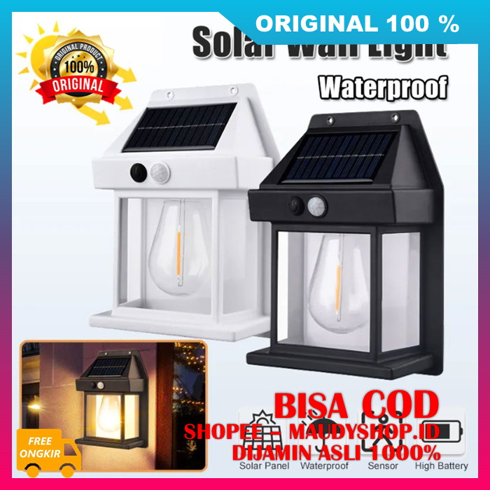 Lampu LED Surya Panel Sensor Otomatis Lampu Dinding Tenaga Surya Lampu Hias Taman ASLI ORI