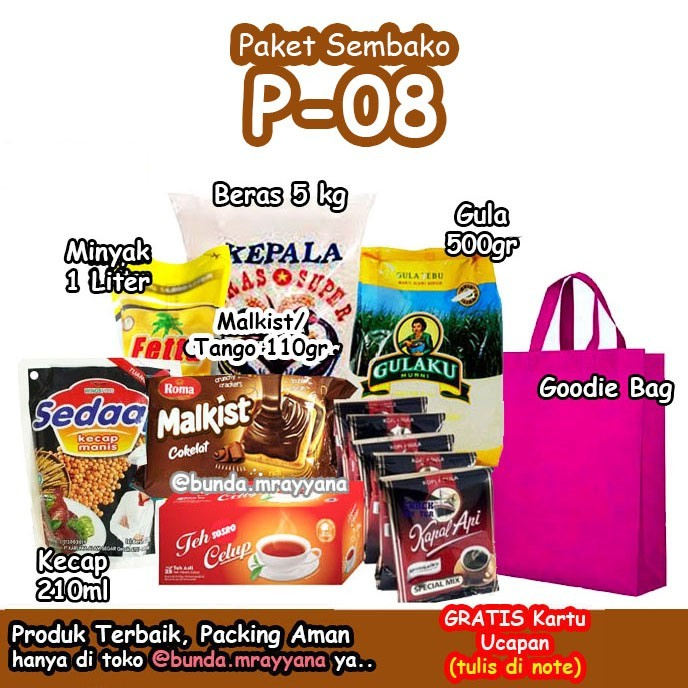 

[#P-08] Paket Sembako Murah Lengkap (beras gula kopi biskuit teh minyak) bingkisan hampers parsel parcel goodie bag bahan pokok belanja bulanan lengkap bansos acara perusahaan PT jumat berkah ucapan give away giveaway, munggahan)