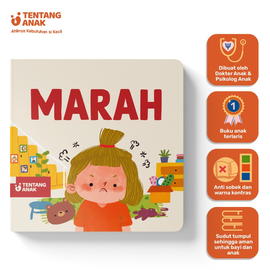 Tentang Anak - Boardbook Marah - Buku Anak Bergambar (1-2 tahun)