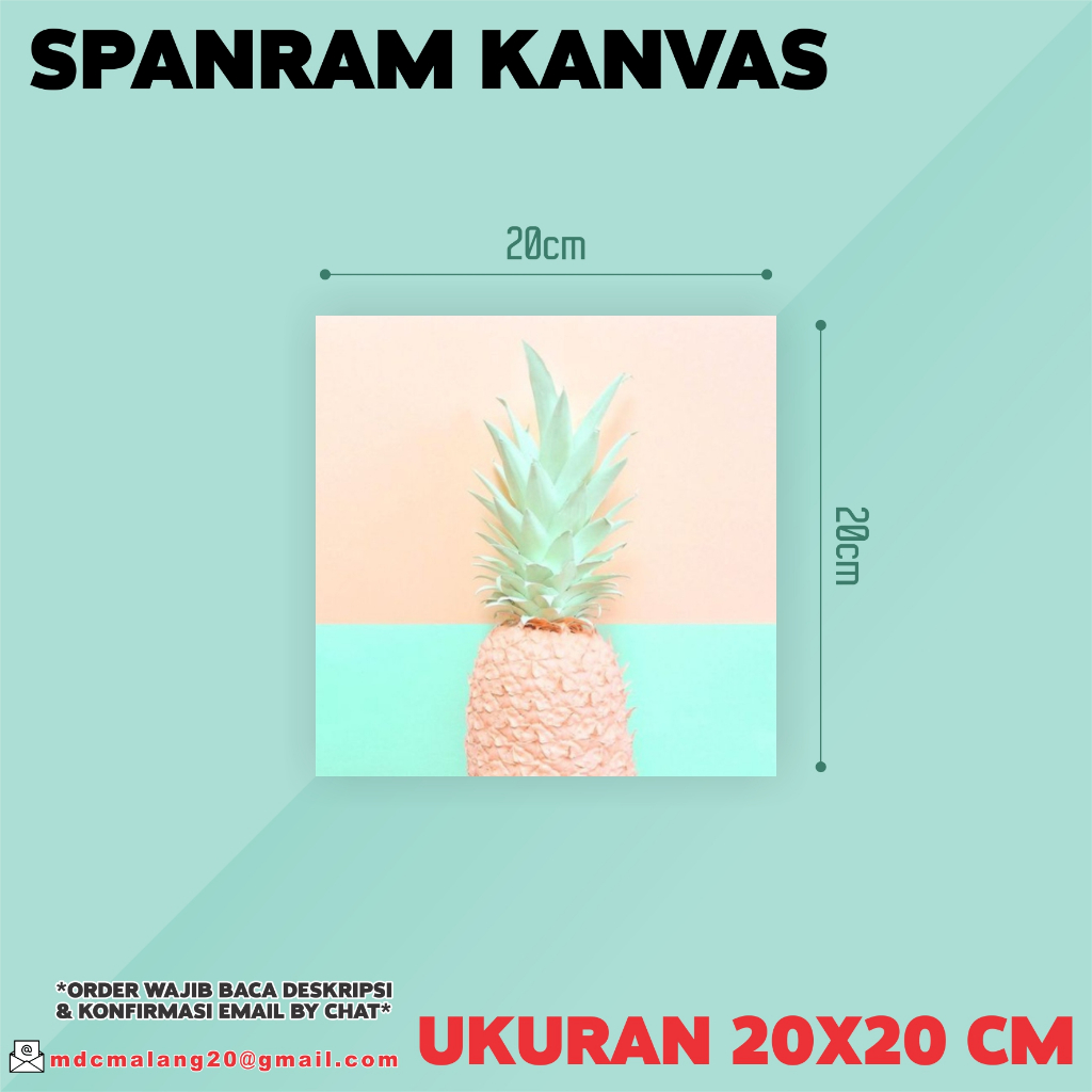 CETAK FOTO CANVAS + SPANRAM CUSTOM FULL UKURAN 20X20 CM